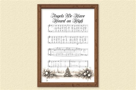 Vintage Christmas Carol Sheet Music Printable Wall Art