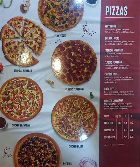 Pizza Hut Menu Price List