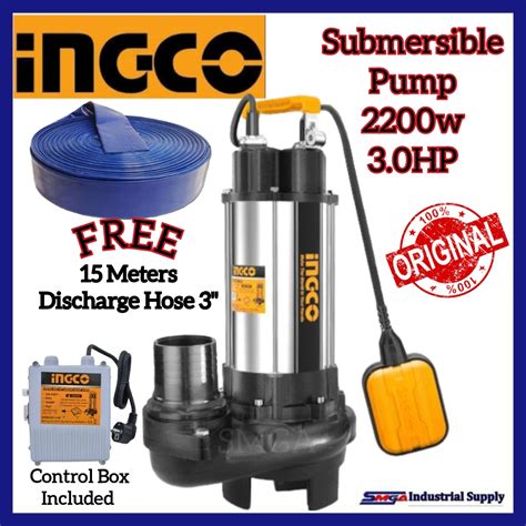 Ingco Submersible Pump 2200W 3 0HP SPDB22008 5 FREE 15M PUMP HOSE 3