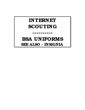 Fillable Online ---------BSA UNIFORMS Fax Email Print - pdfFiller