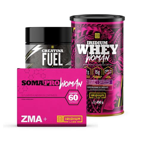 Kit Whey Woman G Creatina Monohidratada Fuel G Soma Pro Woman