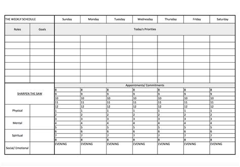 7 Habits Of Highly Effective People Weekly Planner Template Calendar Printables Free Templates