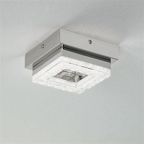 Eglo Fradelo Square Led Chrome Crystal Ceiling Or Wall Light