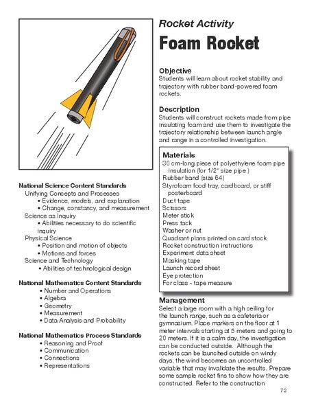 Foam Rocket Lesson Plan for Kindergarten - 12th Grade | Lesson Planet