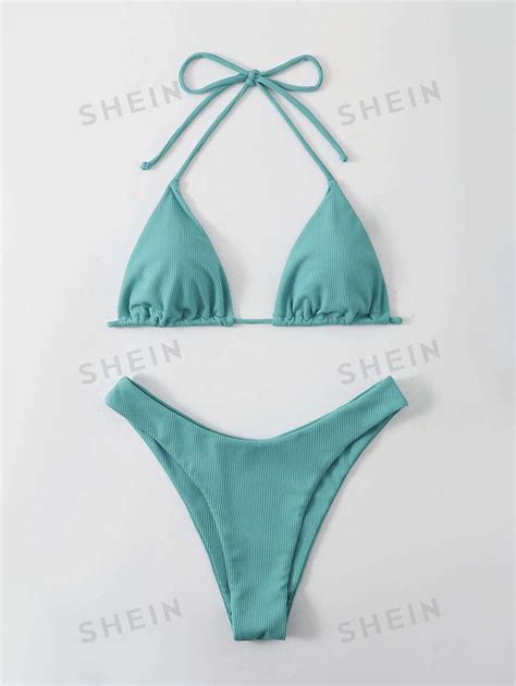 Shein Swim Ensemble De Bikini C Tel De Plage D T Top Micro Triangle