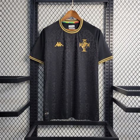 Nova edição Camisa Vasco preta dourado 22 23 Kappa preta lll