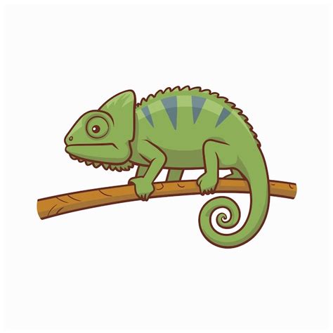 Illustration De Dessin Anim Vectoriel Du L Zard Vert Mignon Vecteur