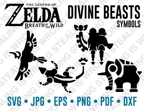 Legend Of Zelda Breath Of The Wild Divine Beasts Symbols Digital Files