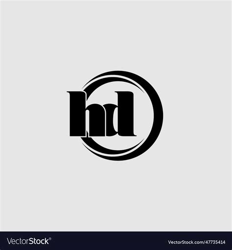 Letters Hd Simple Circle Linked Line Logo Vector Image