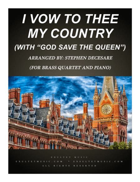 I Vow To Thee My Country With God Save The Queen For Brass Quartet