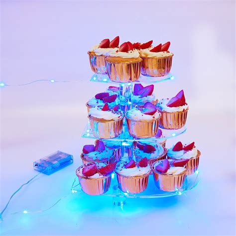 Clear Acrylic Round Cupcake Stand Display Wedding Party Tier Cup