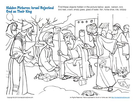 Israel Rejected God As Their King Bible Activities On Sunday School