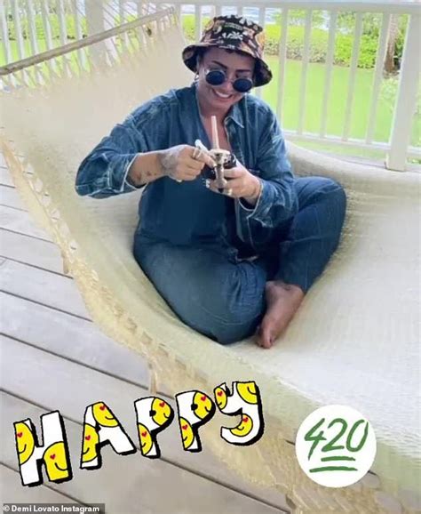 Is She Not Sober Anymore? Demi Lovato Celebrates 'Weed Day' by Smoking Marijuana Pipe | Al Bawaba