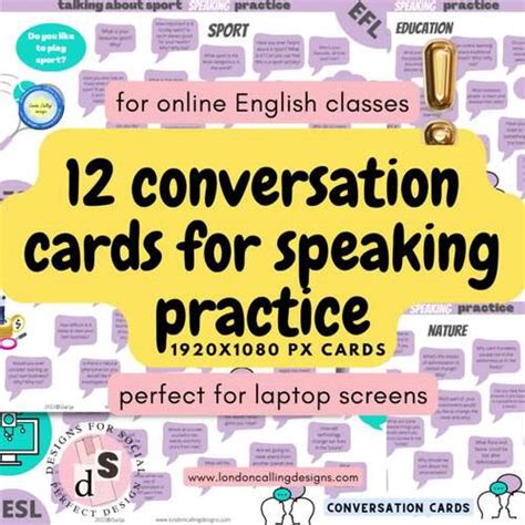 Conversation Cards For Esl Or Efl Students Great For Online Teaching