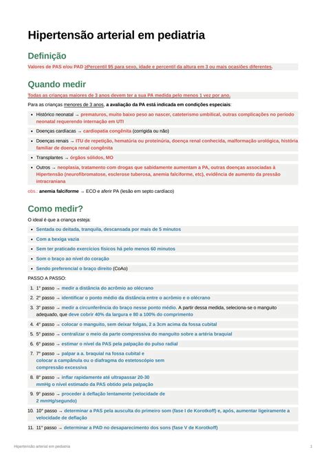 Solution Hipertens O Arterial Em Pediatria Diagn Stico E Tratamento