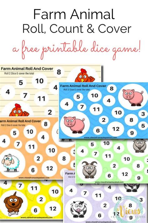 Math Dice Games For Kindergarten - Spider Dino