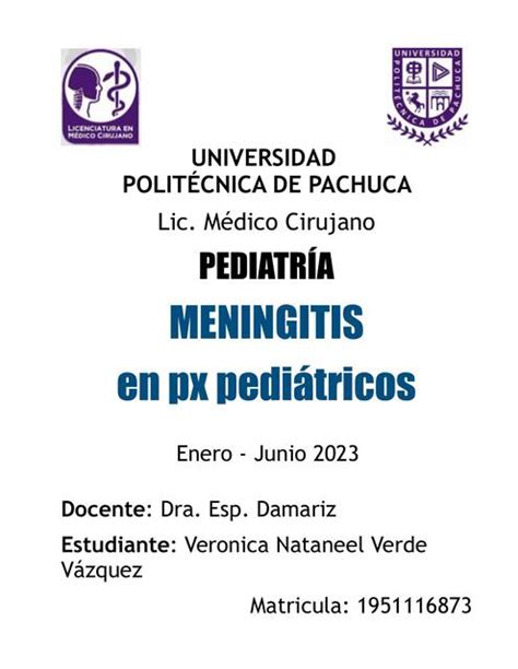 MENINGITIS en px pediatricos Verónica Nataneel Verde Vázquez uDocz