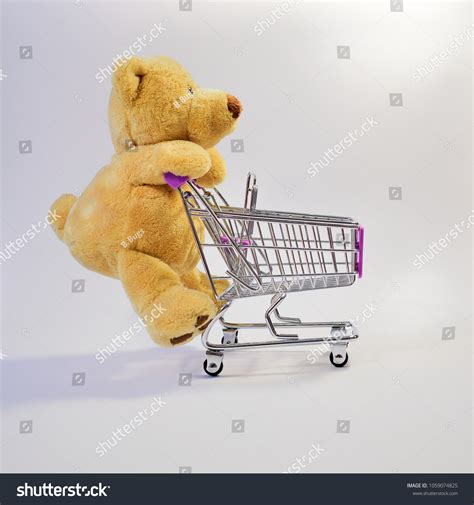 Huge Teddy Bear Pushing Shopping Cart Stock Photo Shutterstock