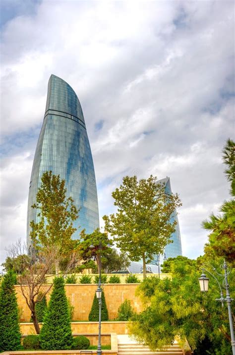 Flame Towers Baku Azerbaijan Stock Photo Image Of Coastline