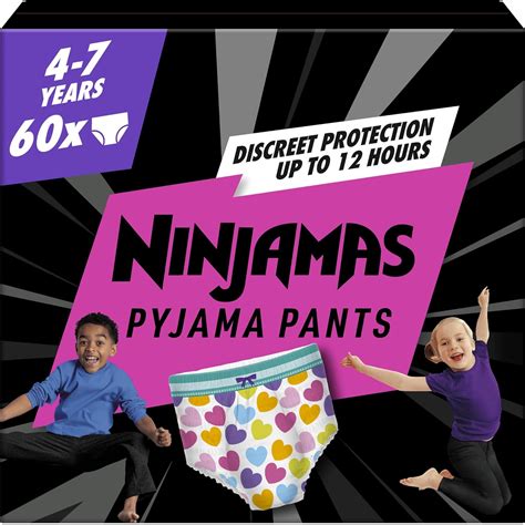 Pampers Ninjamas Pyjama Pants Unisex Hearts 4 7 Years 60 Pyjama Pants