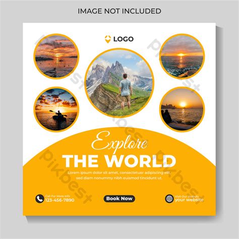 Creative Travel And Tour Social Media Post Design Web Banner Template