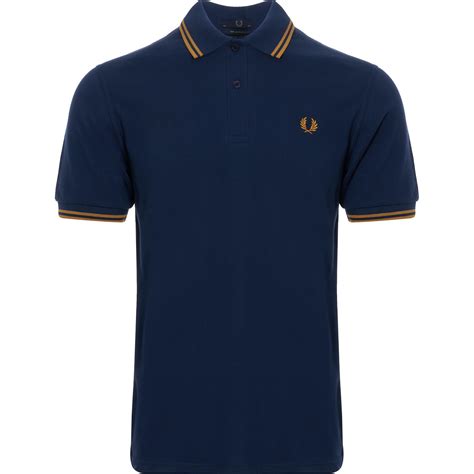 Lyst Fred Perry Authentic M12 Twin Tipped Polo Shirt French Navy In Blue For Men