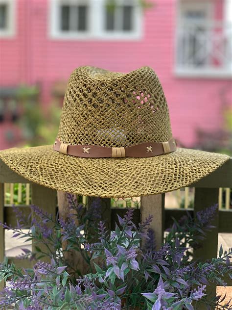 Seagrass Straw Beach Hat Fedora Panama Style For Men And Women Etsy