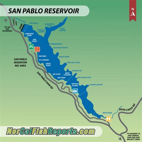 San Pablo Reservoir - El Sobrante, CA - Fish Reports & Map