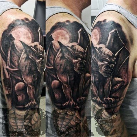 70 Gargoyle Tattoo Designs For Men - Stone Statue Ideas