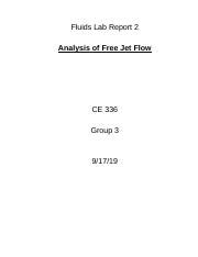 Fluids Lab Report Docx Fluids Lab Report 2 Analysis Of Free Jet Flow