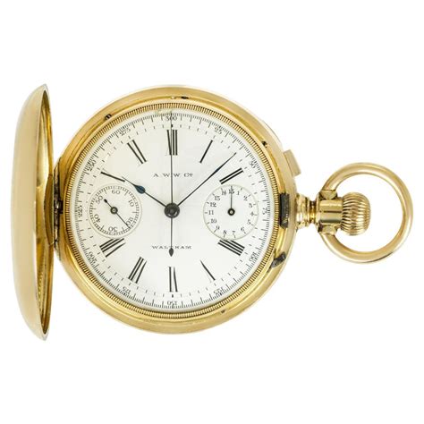 Longines Yellow Gold Chronograph Hunter Pocket Watch Circa 1921 For