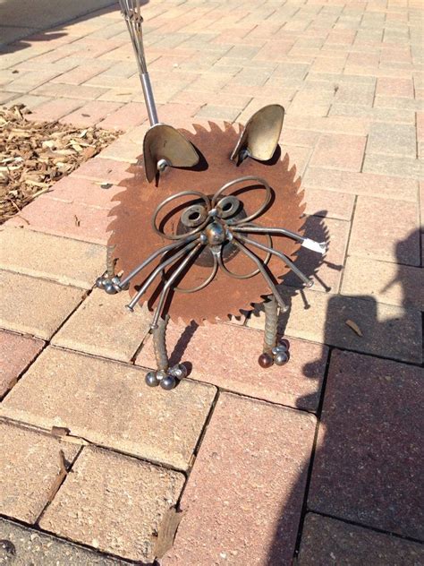 Cat Recycled Garden Art Sculpture Etsy Metal Art Scrap Metal Art