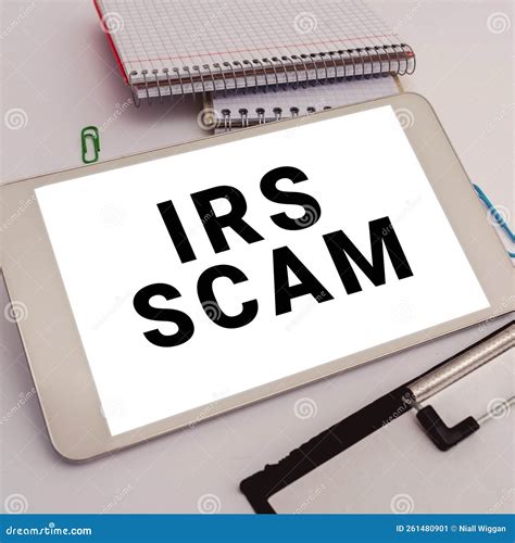 Text Caption Presenting Irs Scam. Word for Targeted Taxpayers by