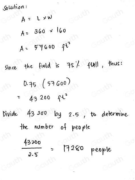 Solved: 8. How many people are on 1 standard football field if the