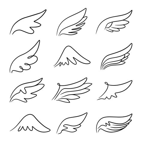 Sketch angel wings. Angel feather wing. Vector illustration. 23133136 ...