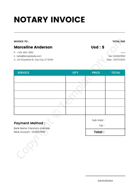 Notary Invoice Template Free