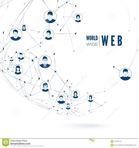 Concetto Di World Wide Web Media Sociali Collegamento Di Rete Globale