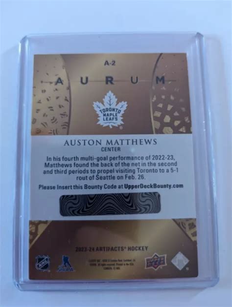 Upper Deck Artifacts Aurum Bounty Auston Matthews Unscratched