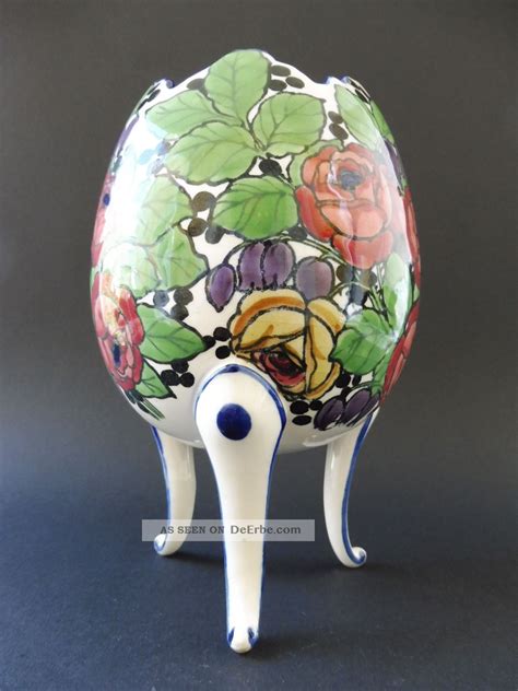 Ernst Wahliss Vienna Jugendstil Ei Vase Bertopf Cachepot Floral Art