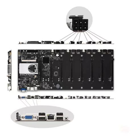 Placa Mãe Mineradora Mineração 8 Pcie Processador Embutido