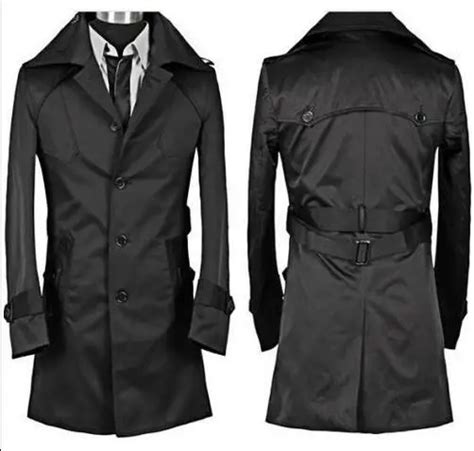 Teenage Single Breasted Slim Sexy Trench Coat Men Overcoat Long Sleeve Mens Clothing Business