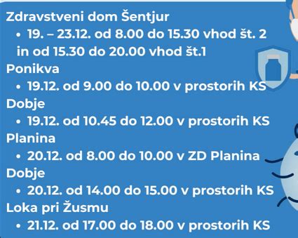 Dnevi Cepljenja Lokacije In Termini V Na Ih Krajih Radio Tajerski Val