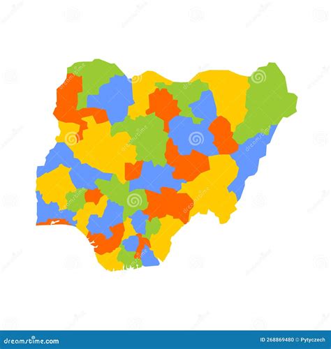 Political Map Of Nigeria Isolated On Transparent Background Vector