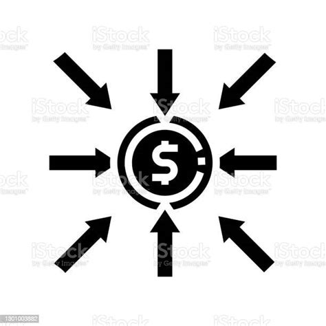 Illustration De Vecteur Dicône De Glyphe Dargent De Revenu Vecteurs