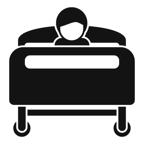 Icono de cama de hospitalización del paciente vector simple sala de