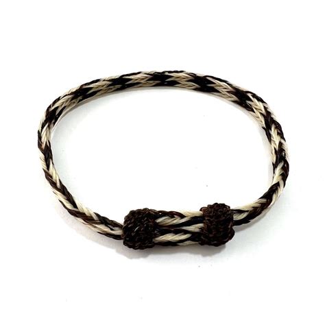 Pulsera Crin Doble Beige Con Caf Albor Arte Mx