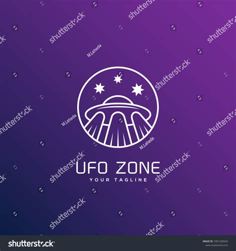 Ufo Zone Logo Design Template Outline Stock Vector Royalty Free