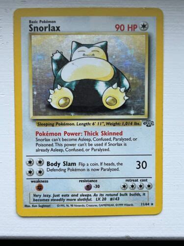 Pok Mon Tcg Snorlax Jungle Holo Unlimited Holo Rare Ebay