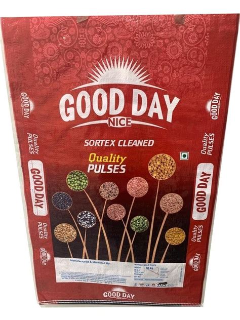 Printed Glossy Good Day BOPP Pulses Packaging Bag Rectangle At Rs 220