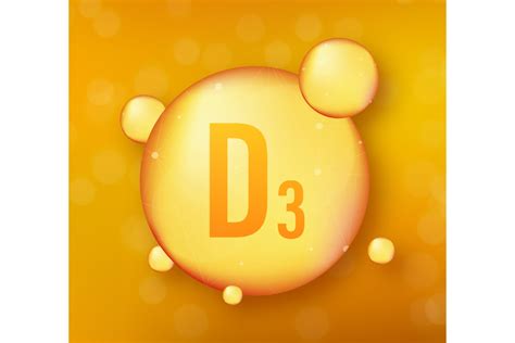 Vitamin D 3 Gold Shining Icon Ascorbic Graphic By DG Studio Creative